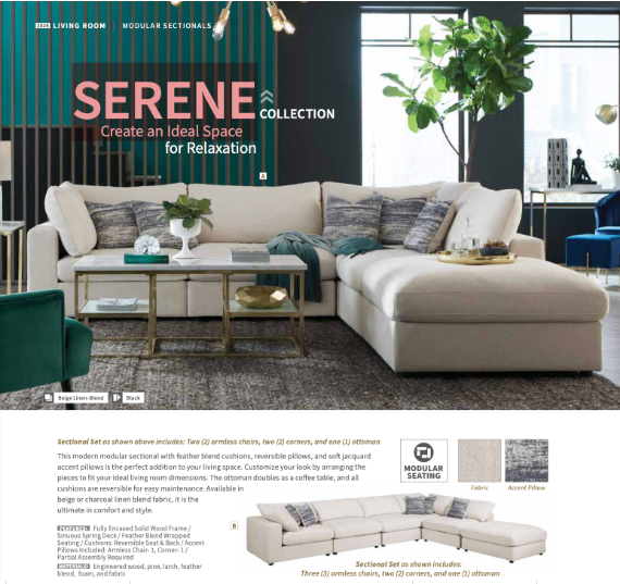 Serene 5-piece Upholstered Modular Sectional Sofa Beige