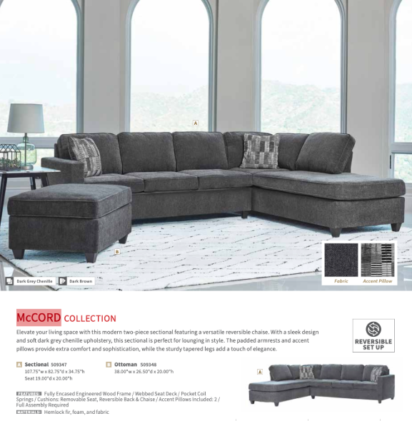 Mccord Upholstered Track Arm Sectional Sofa Dark Grey
